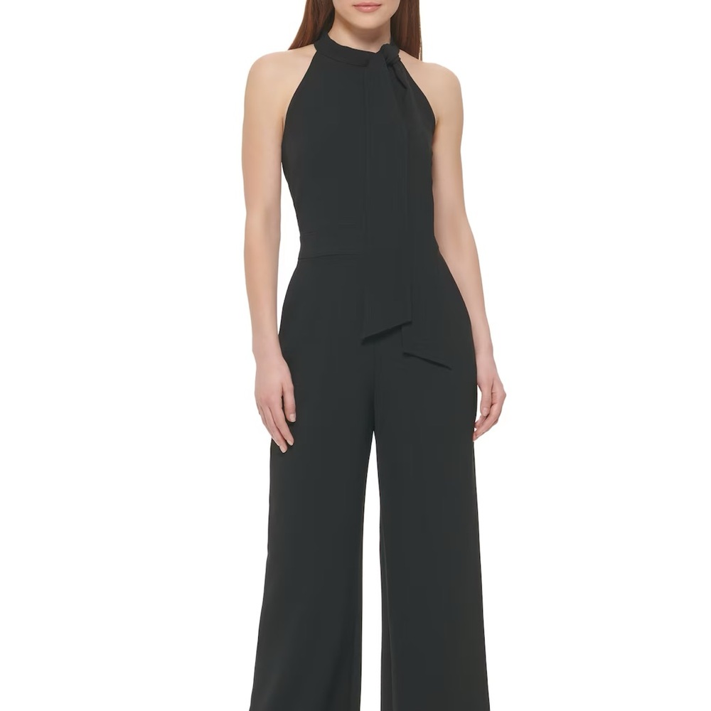 Vince Camuto-Bow-neck Halter Jumpsuit